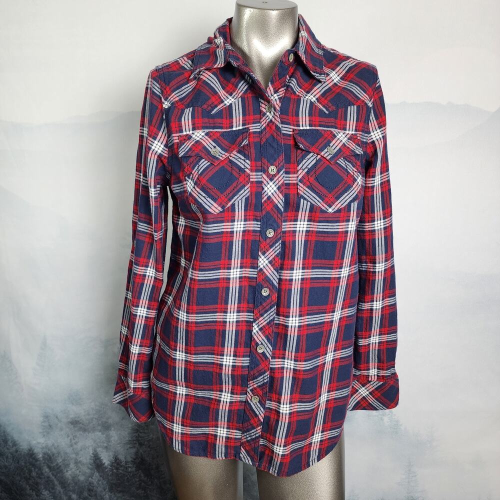 True Religion Georgia Long Sleeve Western Plaid Shirt | Women's S/P
